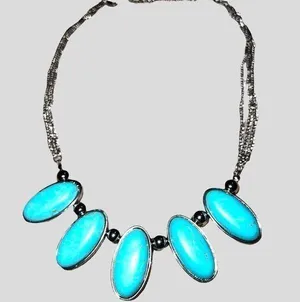 Very nice silver and turquoise necklace! Blue thumbnail 1