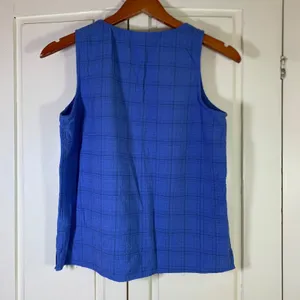 Habitat Clothes to Live In Womens Blue Plaid Textured Sleeveless Shell Top S thumbnail 7
