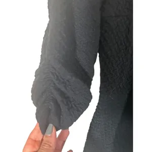 Style & Co Black Ruched Sleeve Button Front Knit Cardigan Women Sz L thumbnail 3