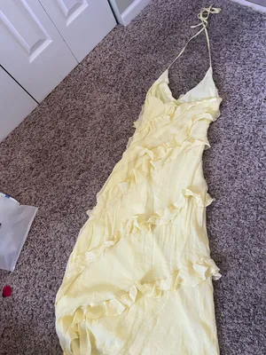 Yellow Ruffle Dress Lulus thumbnail 4