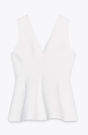ZARA Peplum Top White thumbnail 4