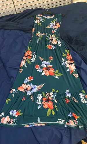 Stitch Fix Bixby dark green floral dress thumbnail 1