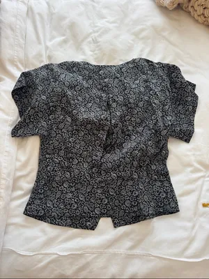 Madewell Black and White Floral Button-Front Blouse thumbnail 4