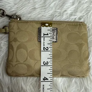 COACH Poppy Tan Signature Canvas Wristlet thumbnail 7