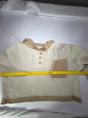 POL Cream Hoodie Pullover with Tan Contrast Details thumbnail 5