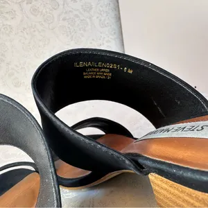Steve Madden Ilena Suede Leather Strap Black Mules with Wooden Heel Size 6 thumbnail 5