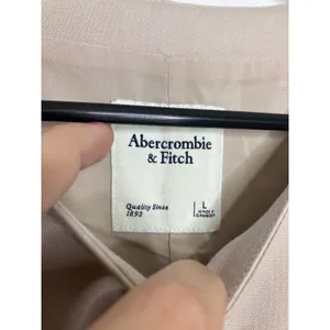Abercrombie & Fitch Mini Dress Womens L Beige Excellent Button Front Tie Back thumbnail 6