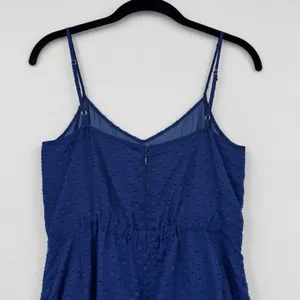 J.Crew Swiss Dot Maxi Dress Blue Spaghetti Strap Flowy Vacation Summer Size 2 thumbnail 4