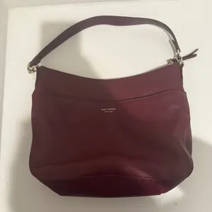 Kate Spade Polly Medium Leather Shoulder Hobo Bag Cherrywood Burgundy Wine thumbnail 10