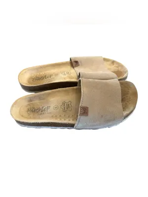 Biostep Leather Light Taupe Cork Footbed Slide Suede Sandals 8 thumbnail 4