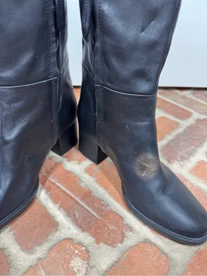 Nordstrom Helia Black Leather Tall Boot Size 7 fall autumn classic READ thumbnail 3