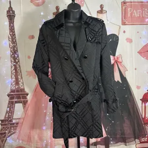 Calvin Klein Black Quilted Coat Jacked Double Breasted Women's Size M thumbnail 16