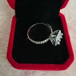 Gorgeous Stainless Steel Silver 1.5 Carat Princess Cut Cubic Zirconia Ring SZ 7 thumbnail 4