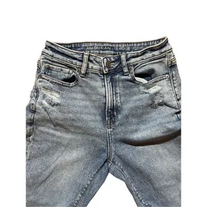 American Eagle light wash stretch‎ high rise Mom Jeans Sz 0 thumbnail 4