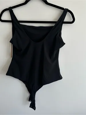 NWT Skims Fits Everybody Square Neck Bodysuit in Onyx thumbnail 9
