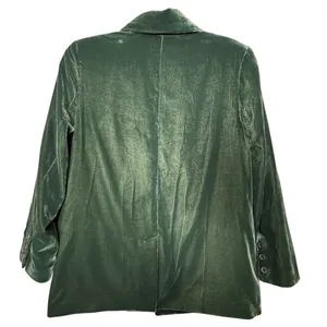 Velvet Blazer Emerald Green Womens MP Holiday‎ Party Whimsigoth Festive Evening thumbnail 2
