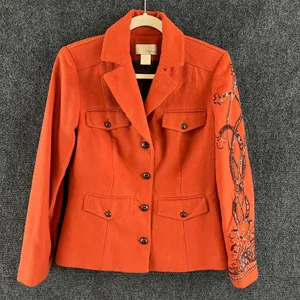 Spiegel Rust Orange Embellished Sleeve Blazer Jacket Womens Size 8 thumbnail 2