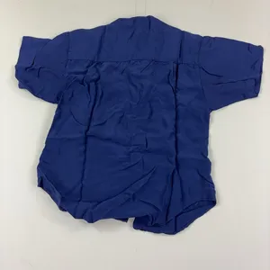 Vintage Abercrombie & Fitch Shirt Womens 8 Blue Short Sleeve Button-Up Rayon thumbnail 7