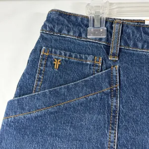 Frye Barrel Jean Medium Wash Floral Laser Etched Wide Leg Denim Pants 12 NEW thumbnail 9