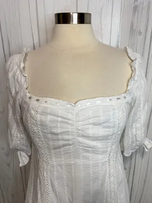 SHOW ME YOUR MUMU‎ Hartley Mini Dress Verona Lace White Off-the-Shoulder, Medium thumbnail 4