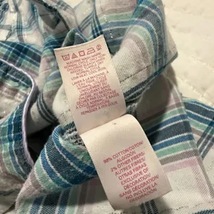 Victoria’s Secret Sz S Small Blue Pink White Plaid Flannel Pajama Night Shirt thumbnail 8