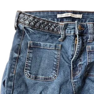 Celebrity Pink High Rise Braided Waist Patch Pocket Flare Jeans 7/28 70s Retro thumbnail 3