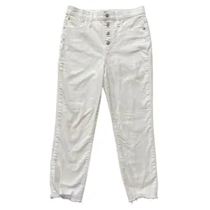 Madewell The Perfect Vintage Crop Jean‎ White Button Fly Raw Hem L3908 Womens 28 thumbnail 5
