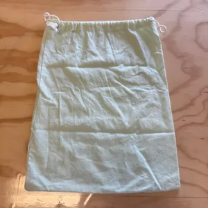 Off-White Light Green Cotton Drawstring Dust Bag Blue Logo 11.5x15.5‎ Travel thumbnail 2