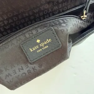 Kate Spade Laurel Way Greer Crossbody Purse Black Leather Chain Large Clutch thumbnail 8