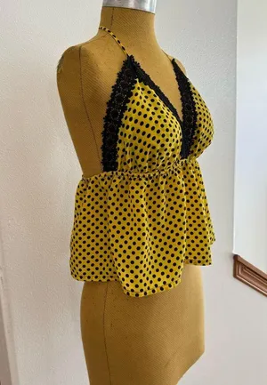 Homemade summer women's yellow top, size M thumbnail 3