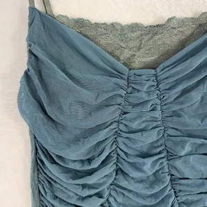 Y2K Vintage S‎ Small Babydoll Camisole Top Ruched Lace Tank Bella Swan Coquette thumbnail 4