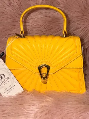 Scarleton Yellow Quilted Top-Handle Satchel with Detachable Strap thumbnail 11