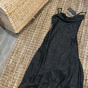 NWT Rachel Zoe Black Satin Slip Maxi‎ Dress Size XS thumbnail 2