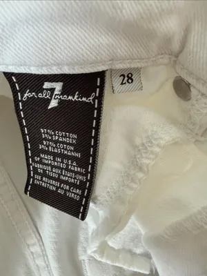 7 For All Mankind‎ White Cropped Wide Leg Jeans High Rise Size 28 thumbnail 4