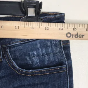 KanCan ladies distressed dark wash denim jeans with leopard patches on areas‎ 29 thumbnail 6