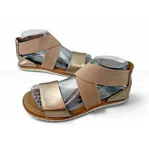 *SOREL Shoes Woman’s Size 6 Gold Tan Metallic Ella II Leather Strappy Sandals thumbnail 10