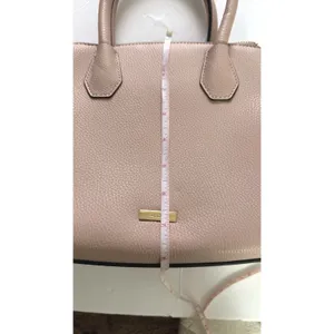 ALDO Womens Taupe Tan Satchel Handbag Structured Tote Shoulder Purse Scarf Charm thumbnail 8