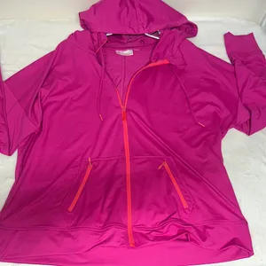 Belle by Kim Gravel Fuchsia Zip-Up lightweight jacket with Hood thumbnail 1