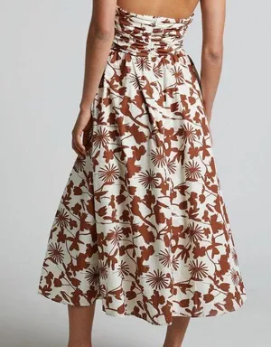 Showpo Evita Midi Dress - Ruched High Split Strapless Dress thumbnail 3