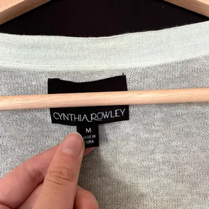 Cynthia Rowley soft mint semi sheer button down cardigan women's‎ size medium thumbnail 3