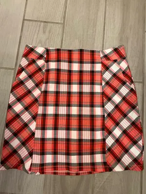 French Kiss Red Plaid Mini Skirt thumbnail 3