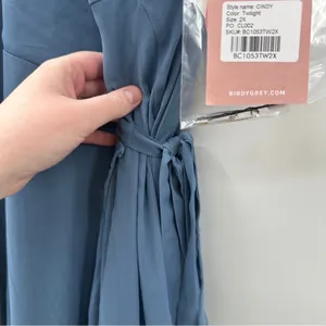 Birdy Grey Cindy Chiffon Wrap‎ Maxi Bridesmaid Dress in Twilight Sz 2X NEW thumbnail 6