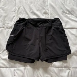 Athleta Running Shorts Womens Small Black 2-in-1 Liner‎ Pockets Activewear Gym thumbnail 7