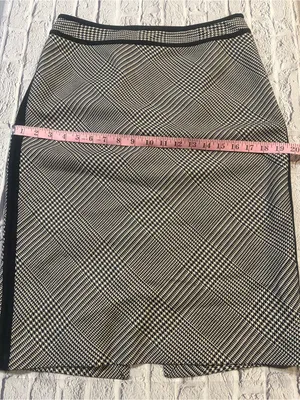 White House Black Market Black and White‎ Glen Plaid Pencil Skirt thumbnail 3