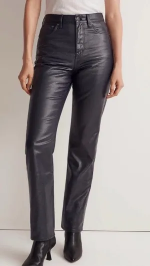 Madewell Faux Leather 90s Straight Straight Leg Pant Size 28 thumbnail 1