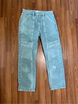 Agolde Cooper Organic Cotton High Rise Utility Cargo Sage Green Pants 29 thumbnail 2