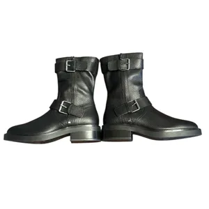 Steve Madden women’s Nolan boots black silver buckle moto Size 10 runs small NIB thumbnail 4