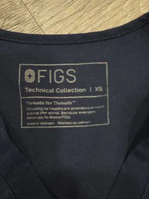 Figs Technical Collection Navy Blue XS Scrub Top Tampa General Hospital Logo thumbnail 4