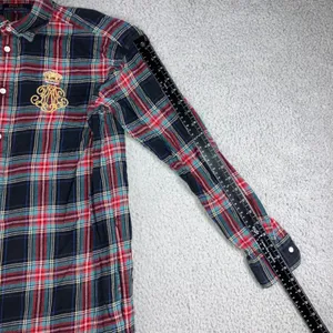 Polo Ralph Lauren Brushed Twill Ballet Sleep Shirt Women Small Plaid Crest‎ Logo thumbnail 8