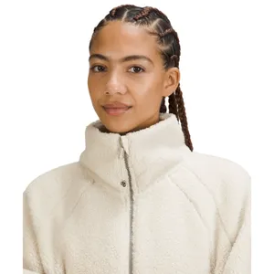 Lululemon Scuba Oversize Half Zip Sherpa Sweatshirt M/L Ivory Fleece Funnel Neck thumbnail 3